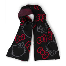Hello Kitty Red Black Scarf View All Clothing Black Scarf Cat Scarf Clothes