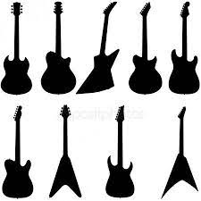 Set Of Electric Guitar Silhouette Stock Vector Ad Guitar Electric Set Vector Ad Guitar Drawing Art Quilts Guitar Patterns