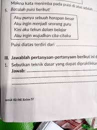 Berikut ini ada kumpulan puisi tentang guru, seperti dikutip dari laman caripuisimu.blogspot dan goodminds, kamis (19/11/2020). Puisi Diatas Terdiri Dari Tolong Bntu Jawab Pleasss Brainly Co Id