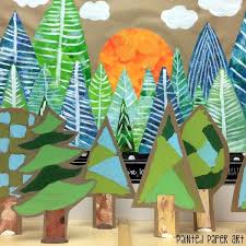 Snowy mountains, a frozen lake, and evergreen trees. 10 Fascinating Forest Crafts For Kids