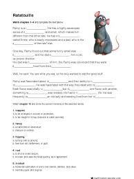 Image Result For Ratatouille Movie Worksheet Answer Key Ratatouille Movie Answer Keys Food Tech
