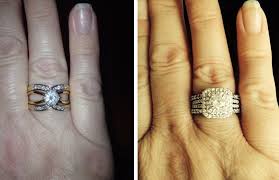 My Mom S Wedding Ring Before And My New Ring After A Jeweler Created This By Adding A New Square Double Halo Ring A Wedding Rings Double Halo Rings Rings