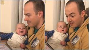 Baby Laughs Adorably As Father Reads To Her In Different Voices Must Watch Viral Video Trending News News