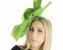 Lime Green Saucer Disc Kentucky Derby Fascinator Hat Royal Ascot Wedding  Hatinator Cocktail Formal Womens Races Tea Party Hats Custom Ladies