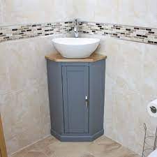 Corner bathroom vanity units brisbane. Grey Painted Bathroom Corner Compact Vanity Unit Ceramic Glass Basin Bowl D Buy Online In Yemen At Yemen Desertcart Com Productid 174834234