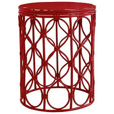 Swirl Drum Accent Table Red Outdoor Accent Table Accent Table Outdoor Coffee Tables