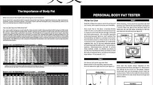 body fat caliper chart body choices