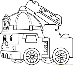 Supercoloring.com is a super fun for all ages: Roy Fire Truck Coloring Page For Kids Free Robocar Poli Printable Coloring Pages Online For Kids Coloringpages101 Com Coloring Pages For Kids