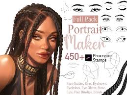 Procreate Portrait Maker: 450+ Face Guide Stamps (digital Download)
