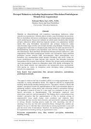 Contoh artikel ilmiah ekonomi singkat yang baik dan benar. Pdf Persepsi Mahasiswa Terhadap Implementasi Film Dalam Pembelajaran Menulis Esai Argumentasi