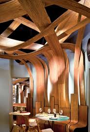 Top 5 Restaurant Interior Designs With Wooden Walls Insertions Restaurant Interior Design Ceiling Design Interior Architecture Design