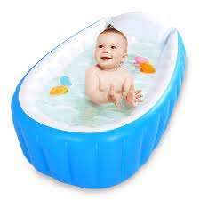The large tub includes an inclined positioner that can be removed as your baby grows. Inflatable Baby Bathtub With Air Pump Foldable Shower Basin For Newborn Baby Shower Gift Portable Travel Bath Tub For Girl With Seat Baby Bath Tub Toddler Bathtub Bathing Baby Inningsbreak Com