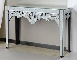 Venetion Peranakan Style With Etching Glass Console Table Mirrored Furniture Glass Console Table Side Table Decor