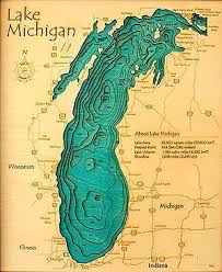 Hyrdography Of Lake Michigan Lake Art Map Lake Michigan