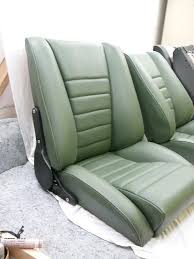 Our Sport S Seats In Green Leather Remake Of The Recaro Ideal Classic Car Seats By Gts Classics Car Seats Sport Seats Seating