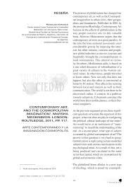Pdf Contemporary Art And The Cosmopolitan Imagination