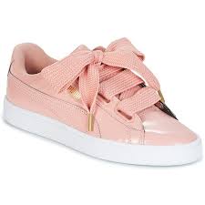 Puma basket heart black textured leather trainers wide ribbon laceup size 4 37. Puma Basket Heart Patent W S Rose Kostenloser Versand Spartoo De Schuhe Sneaker Low Damen 57 00