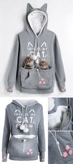 Plus Size Cat Holder Pouch Pocket Hoodie 15 26 Catlovers Hoodie Plussize Ropa Ropa Con Gatos Moda De Ropa