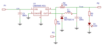 Lm2596 module circuit diagram resolved tina spice lm2596s adjevm dc dc step down converter led buck converter schematic instructables Lm2596 5 0 Search Easyeda