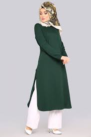 Tunik Yanlari Yirtmacli Tunik Edf4125 Zumrut Moda Na Hidzhaby Musulmanki Musulmanskaya Moda