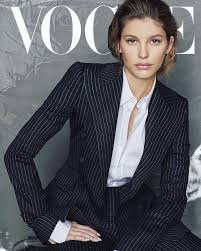 Black And White Pinstripe Suit Womens Camila Morrone Suits Up For Vogue Latin America Woman Suit Fashion Pinstripe Suit Women Suits For Women