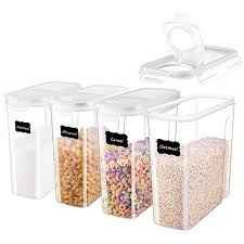 Stacking both lids and containers is a breeze. Amazon Com Me Fan Cereal Storage Containers Set Of 4 Airtight Food Storage Container Airtight Food Storage Containers Cereal Storage Food Storage Containers
