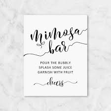 Amazon Com Mimosa Bar Sign Mimosa Bar Signage Party Decor Wedding Sign Wedding Decor Bridal Shower Sign Baby Shower Sign Unframed 8x10 Inch Handmade