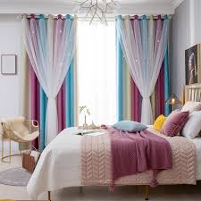 50% coupon applied at checkout save 50% with coupon. Curtain Blackout Star Curtains Bedroom Living Room Double Layer Window Curtain Walmart Com Walmart Com