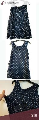 Roz Ali Dress Barn 1x Navy Blue Polkadot Top Ali Dress Roz Ali Tops