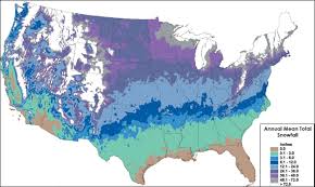 Average Snowfalls Per Year Across The U S Chart By