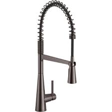 Wax will result in a slight color change, but will not harm the finish. Moen 5925bls Black Stainless Steel Sleek 1 5 Gpm Single Hole Pre Rinse Pull Down Kitchen Faucet With Escutcheon Faucet Com