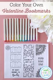 Free printable valentines, valentine bookmarks, free printable valentine cards, valentines printables, valentines from teachers, teacher valentines. Free Valentine Printables Color Your Own Bookmarks Inner Child Fun