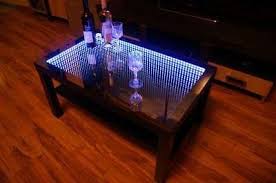 New Coffee Table 90x55cm Glass Led 3d With Sound Sensors Coffee Table Infinity Mirror Black Table
