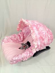 3d Roses Baby Pink Infant Car Seat Cover With Matching Neck Strap Set Choose Your Color 129 95 Via Baby Car Seats Baby Girl Car Seats Infant Car Seat Cover