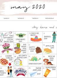 Holiday today is the most comprehensive (and best. May National Days Calendar For 2020 Sydne Style