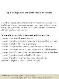 Top 8 Chiropractic Assistant Resume Samples