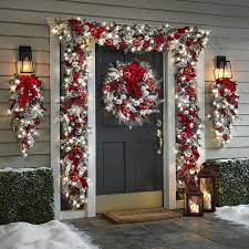 The Cordless Prelit Red And White Holiday Trim 1 Outdoor Christmas Decorations White Christmas Decor Farmhouse Christmas Decor