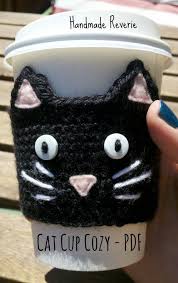 Pdf Pattern Cat Cup Cozy Crochet Pattern Permission To Sell Etsy Cup Cozy Crochet Pattern Cozy Crochet Patterns Crochet Mug Cozy
