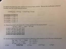 It is a polymer with an undefined structure and low solubility. 20 Balance The Following Redox Reaction If It Occurs Chegg Com