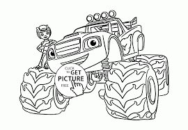 Blaze Monster Truck With Boy Coloring Page For Kids Transportation Coloring Pages Printa Monster Truck Coloring Pages Cars Coloring Pages Truck Coloring Pages