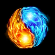 Maybe you would like to learn more about one of these? 2731037 754011 Symbol Of Yin And Yang Of The Black Background In The Form Of Red And Blue Fire Copy Yin Yang Art Twin Flame Twin Flame Love