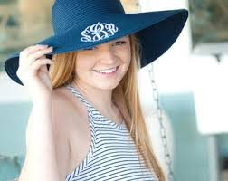 Personalized Floppy Sun Hat Womens Floppy Sun Hat Monogram Beach Hat