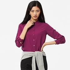 Women Rayon Long Sleeve Blouse Uniqlo Rayon Blouse Clothes Design White Silk Top