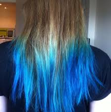 Then, starting from the bottom, paint the bleach onto your hair using upward strokes. Dip Dye Blue On Blonde Hair Novocom Top
