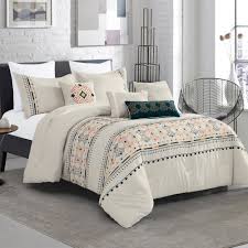 Give your bedroom a cozy and elegant ambiance with this beautiful comforter set. Lucjia Southwestern Beige Comforter Set 7 Piece Set Linen Mart