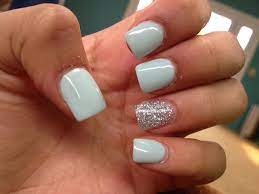 Super Cute Mint Silver Acrylic Nails Beautifulacrylicnails Fake Nails Cute Acrylic Nails Rounded Acrylic Nails