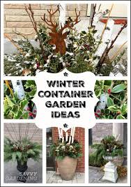 Silky polyester fabric bushes and plastic stems. Outdoor Winter Container Garden Ideas And Inspiration