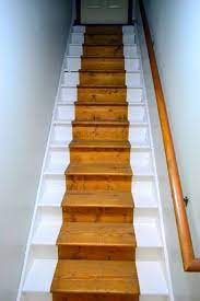 Painted Staircase Bare Wood Runner Staircase Design Diy Stairs Basement Stairs