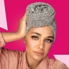 Ellen Blue Galaxy Satin Turbans With A Twist Knot