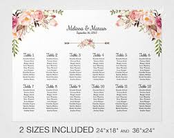 Pink Floral Wedding Seating Chart Template Floral Wedding